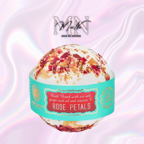 Bombe de bain fleurs séchées 145gr -  Rose rouge
